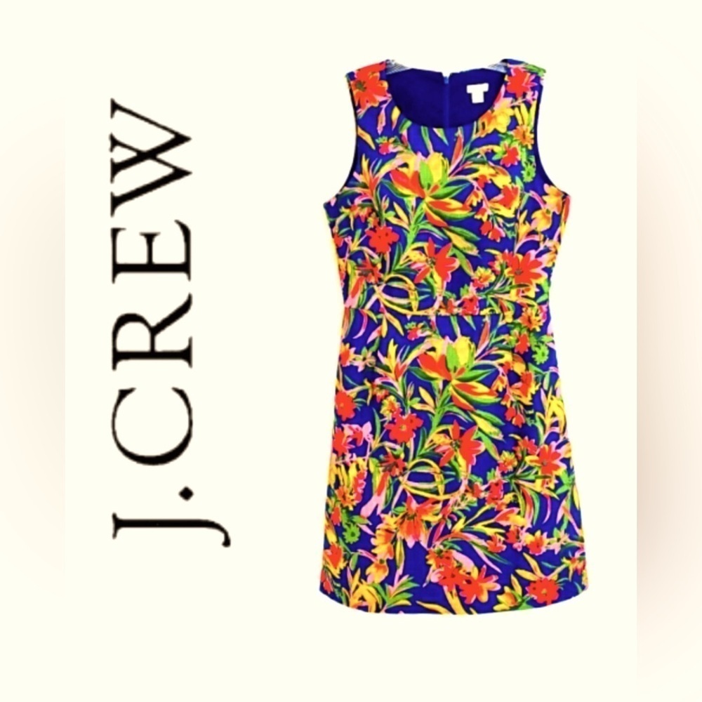 J. Crew Floral Sheath A- line textured Dress size 2